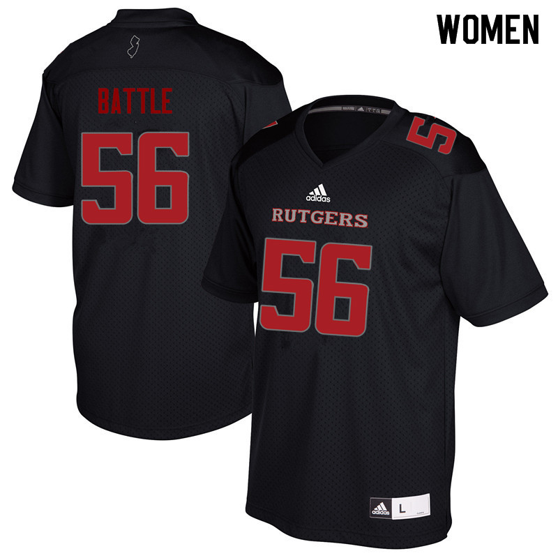 Women #56 Rashawn Battle Rutgers Scarlet Knights College Football Jerseys Sale-Black - Click Image to Close